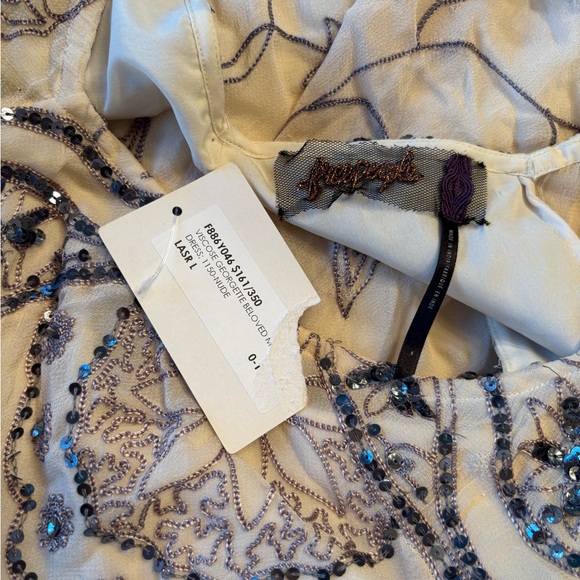 Free People My Beloved Georgette Sequined Mini Dress - Picture 8 of 8